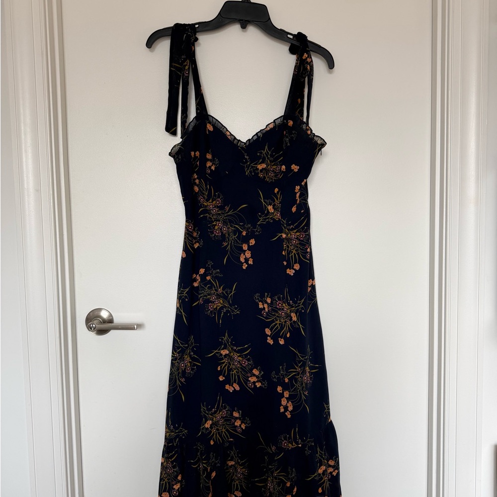 Commense Navy Floral Midi Dress
